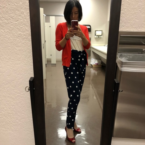 NAVY DOT-PRINT MADIE PANT IN GRAND SAPPHIRE - Picture 4 of 4